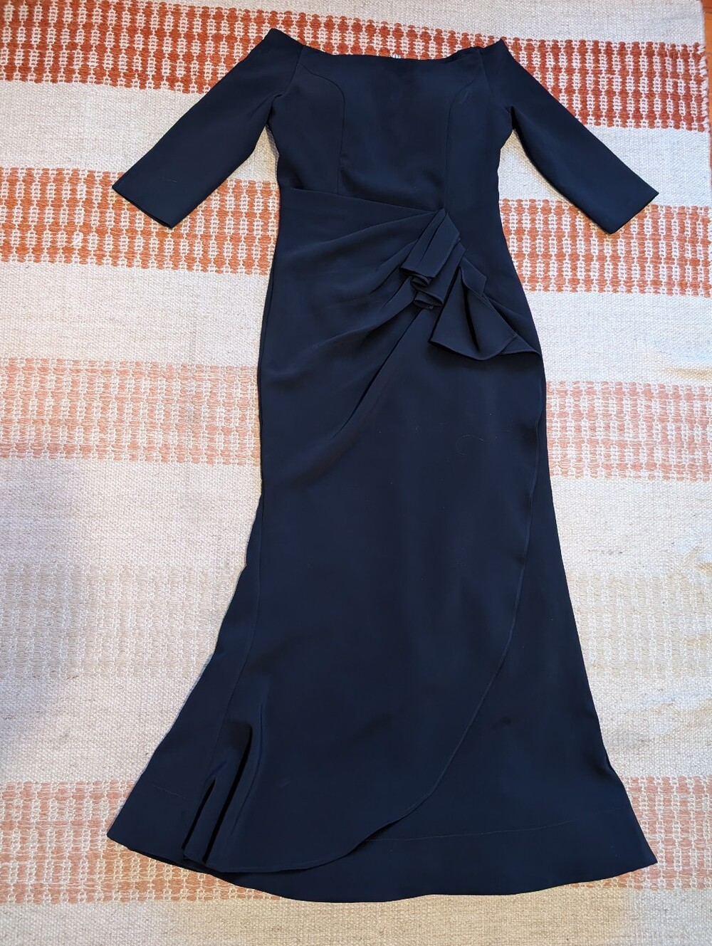 Jovani Dress Gown Off the Shoulder Mermaid Navy Mother Of Bride Bridesmaid 10 - Picture 3 of 7